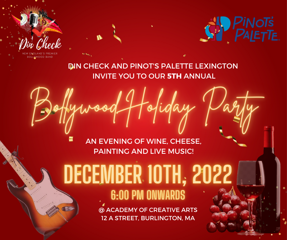 din check's bollywood holiday party poster